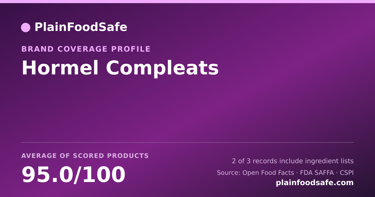 Share card for Hormel Compleats Food Safety Profile