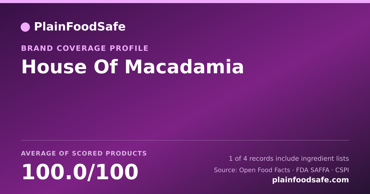 Share card for House Of Macadamia Food Safety Profile