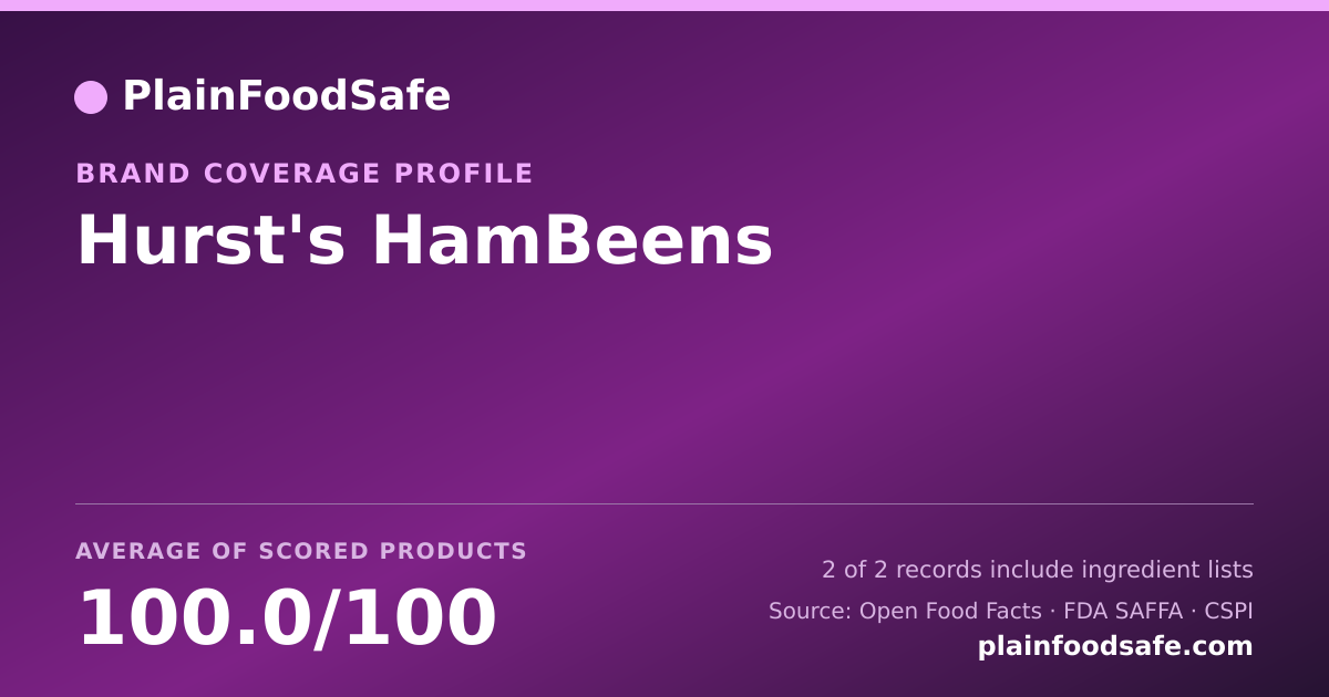 Share card for Hurst's HamBeens Food Safety Profile