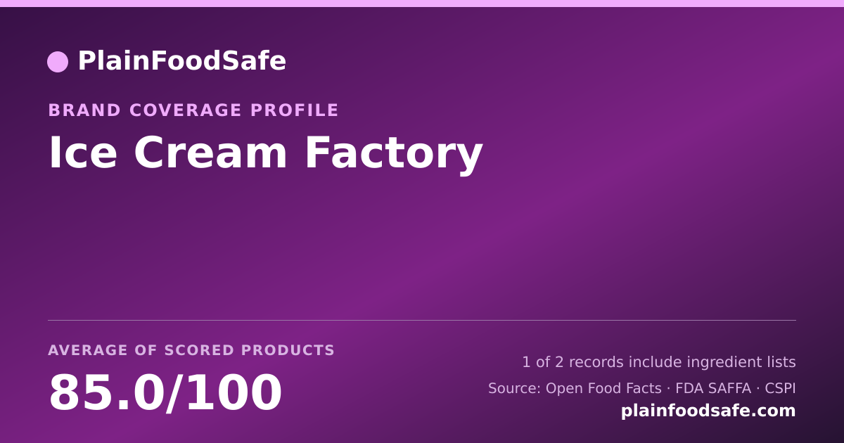 Share card for Ice Cream Factory Food Safety Profile