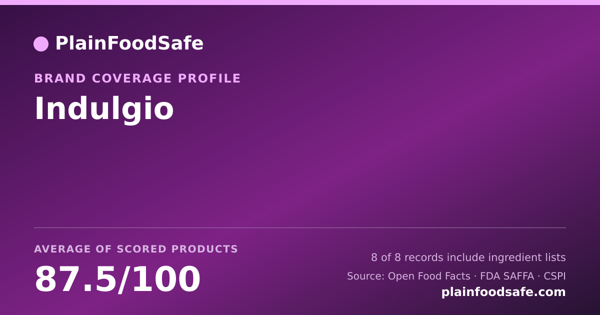 Share card for Indulgio Food Safety Profile