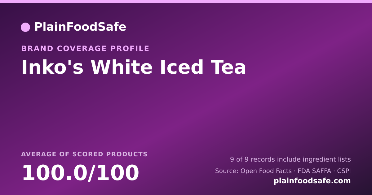 Share card for Inko's White Iced Tea Food Safety Profile