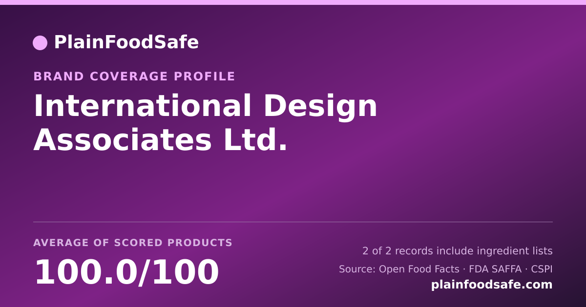 Share card for International Design Associates  Ltd. Food Safety Profile