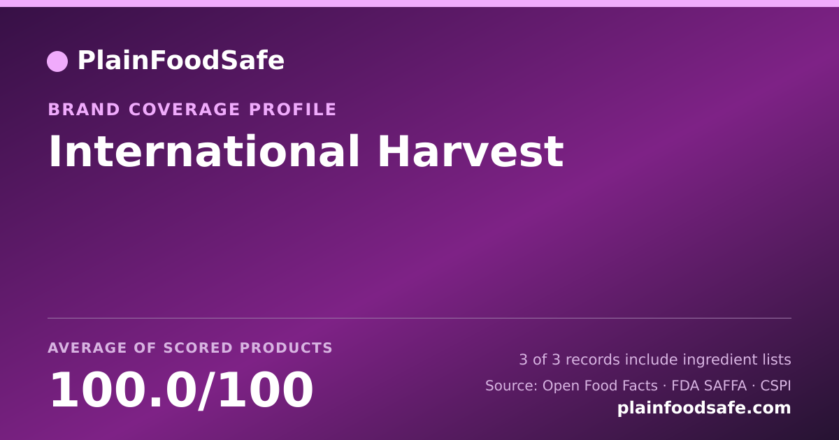 Share card for International Harvest Food Safety Profile