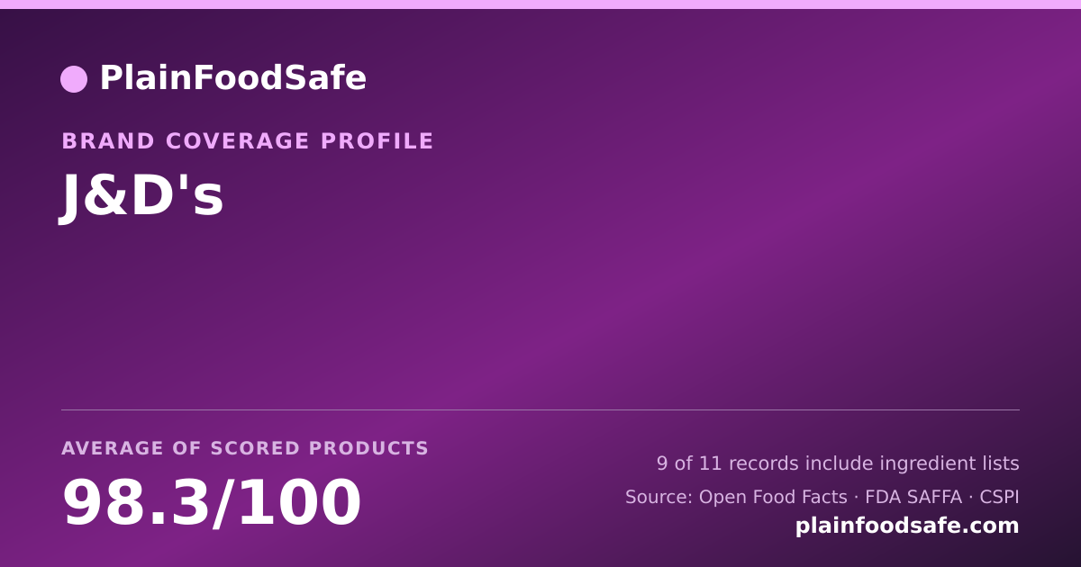 Share card for J&D's Food Safety Profile