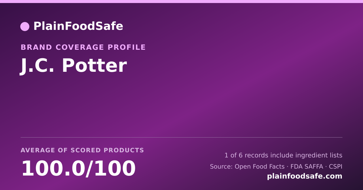 Share card for J.C. Potter Food Safety Profile