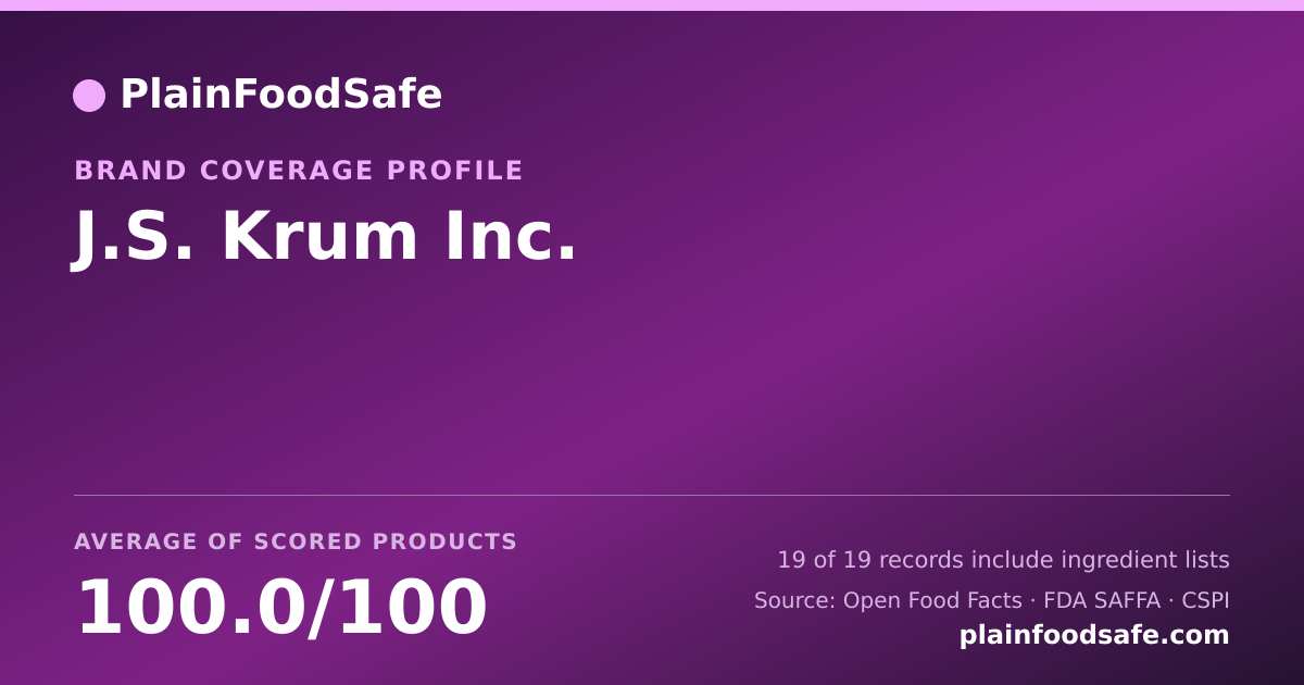 Share card for J.S. Krum Inc. Food Safety Profile
