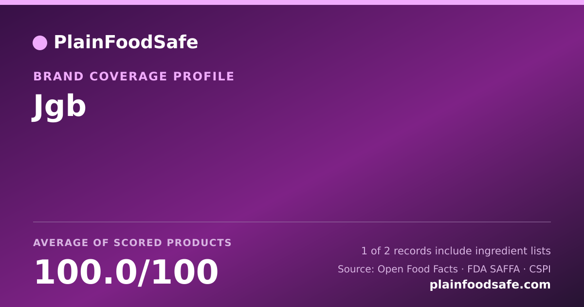 Share card for Jgb Food Safety Profile