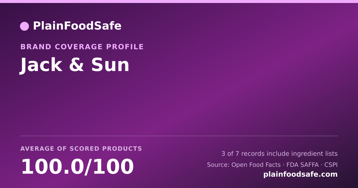 Share card for Jack & Sun Food Safety Profile
