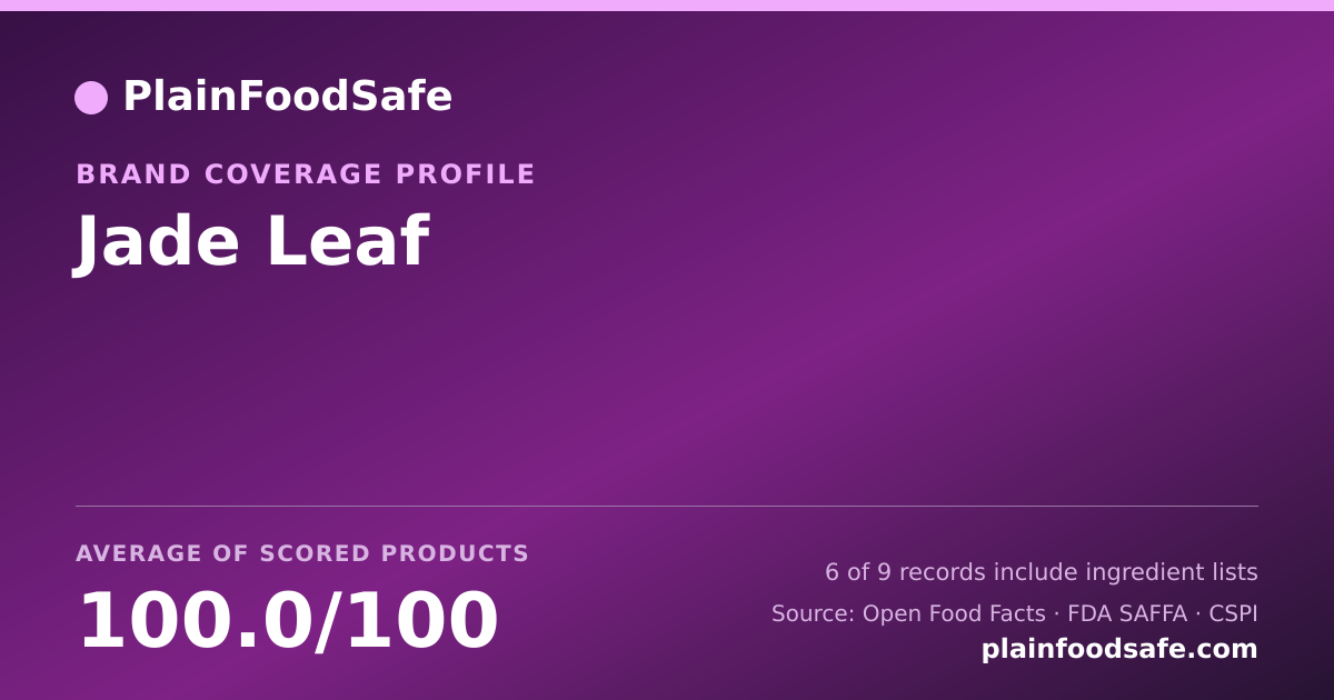 Share card for Jade Leaf Food Safety Profile