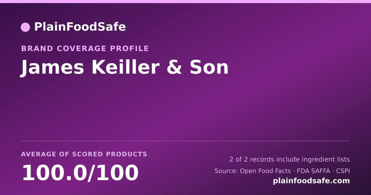 Share card for James Keiller & Son Food Safety Profile