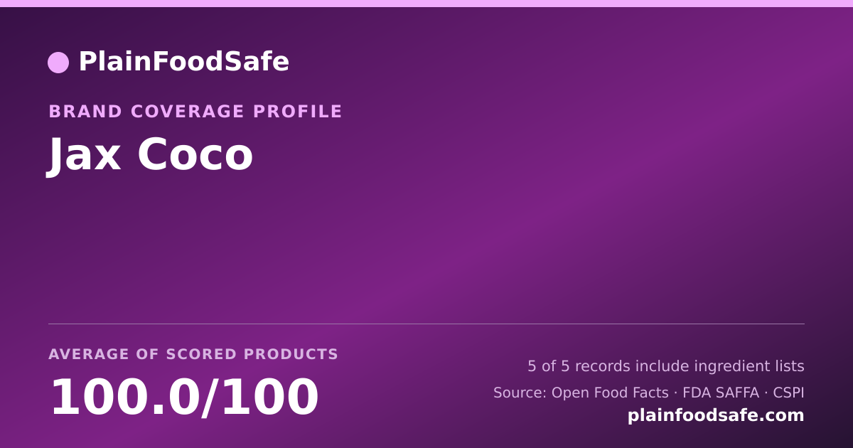 Share card for Jax Coco Food Safety Profile