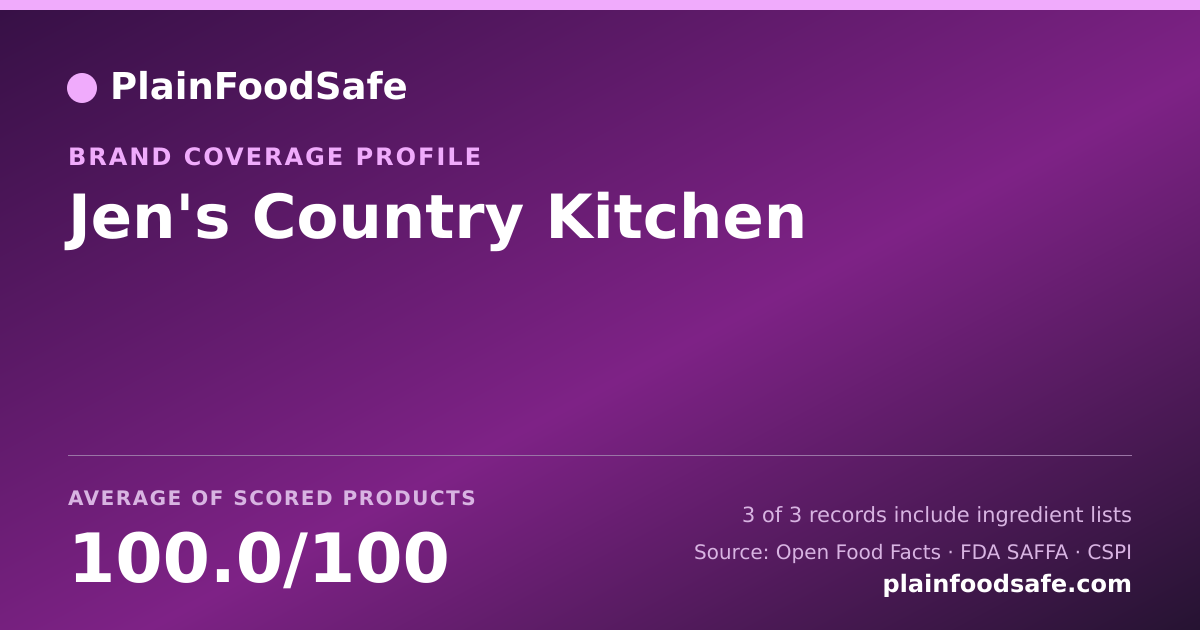 Share card for Jen's Country Kitchen Food Safety Profile