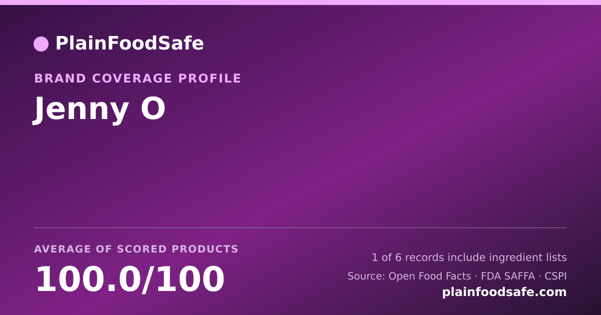 Share card for Jenny O Food Safety Profile