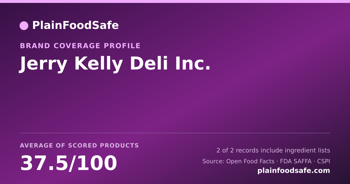 Share card for Jerry Kelly Deli  Inc. Food Safety Profile