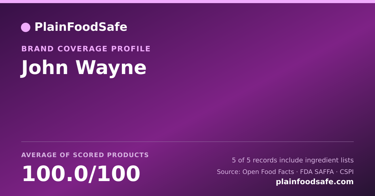 Share card for John Wayne Food Safety Profile