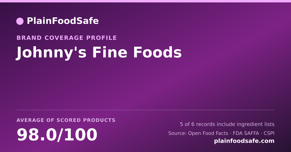 Share card for Johnny's Fine Foods Food Safety Profile