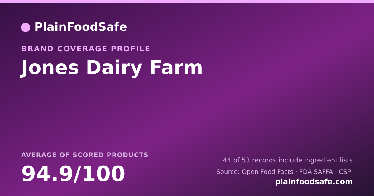 Share card for Jones Dairy Farm Food Safety Profile