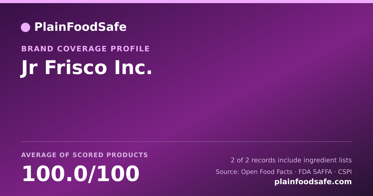 Share card for Jr Frisco Inc. Food Safety Profile