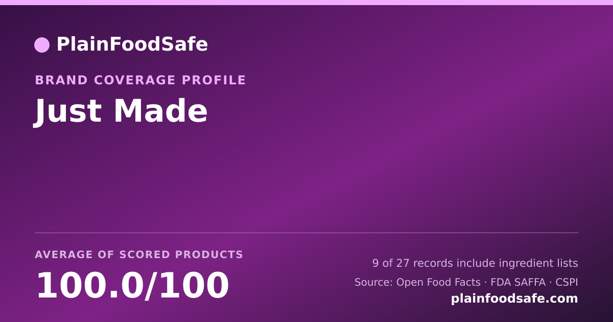 Share card for Just Made Food Safety Profile