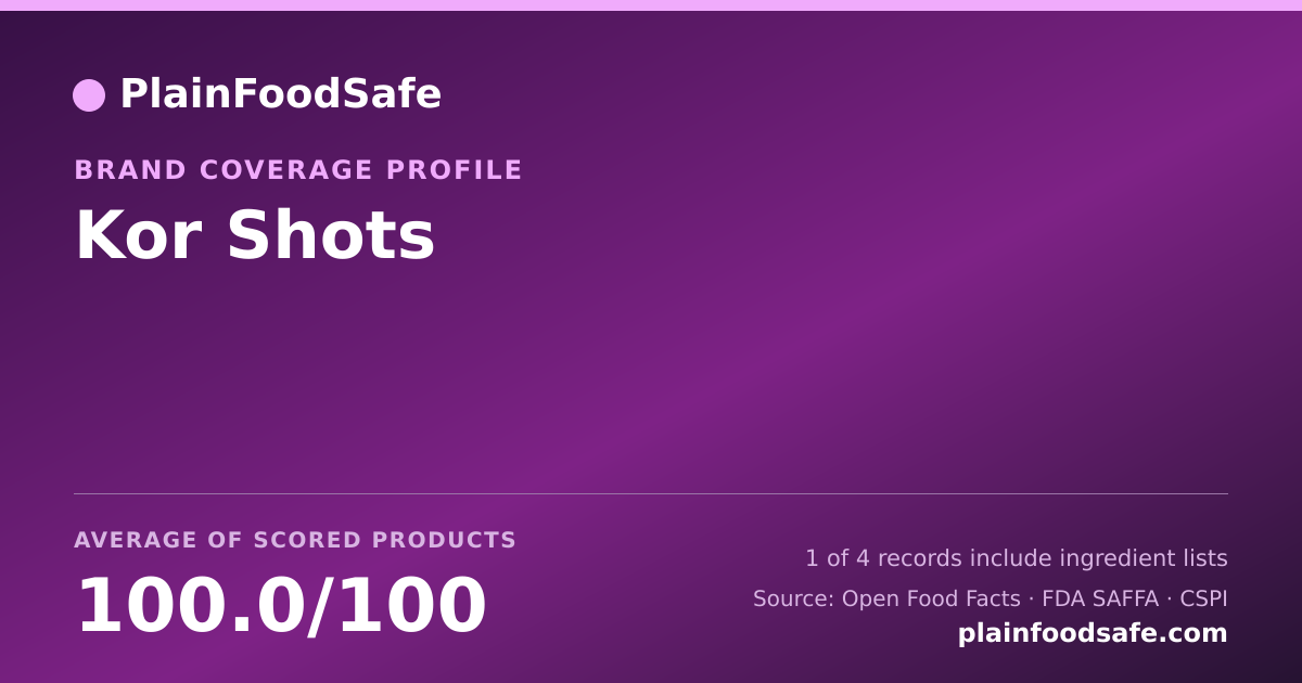 Share card for Kor Shots Food Safety Profile