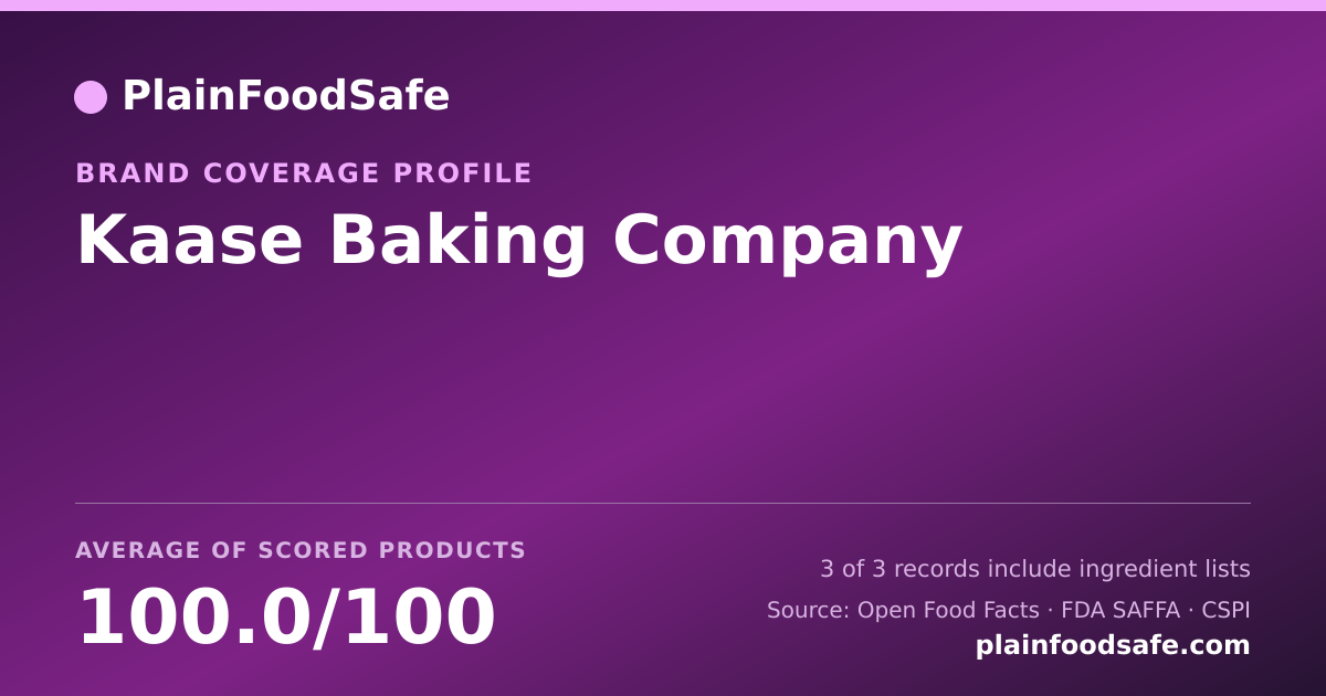 Share card for Kaase Baking Company Food Safety Profile