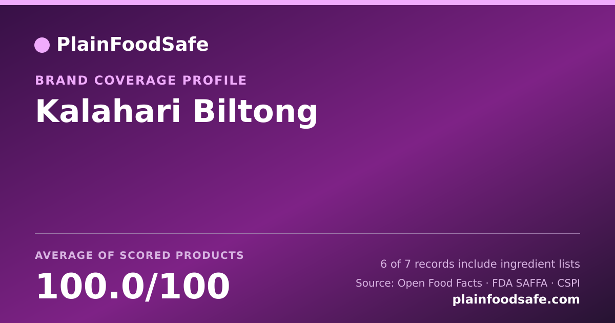 Share card for Kalahari Biltong Food Safety Profile