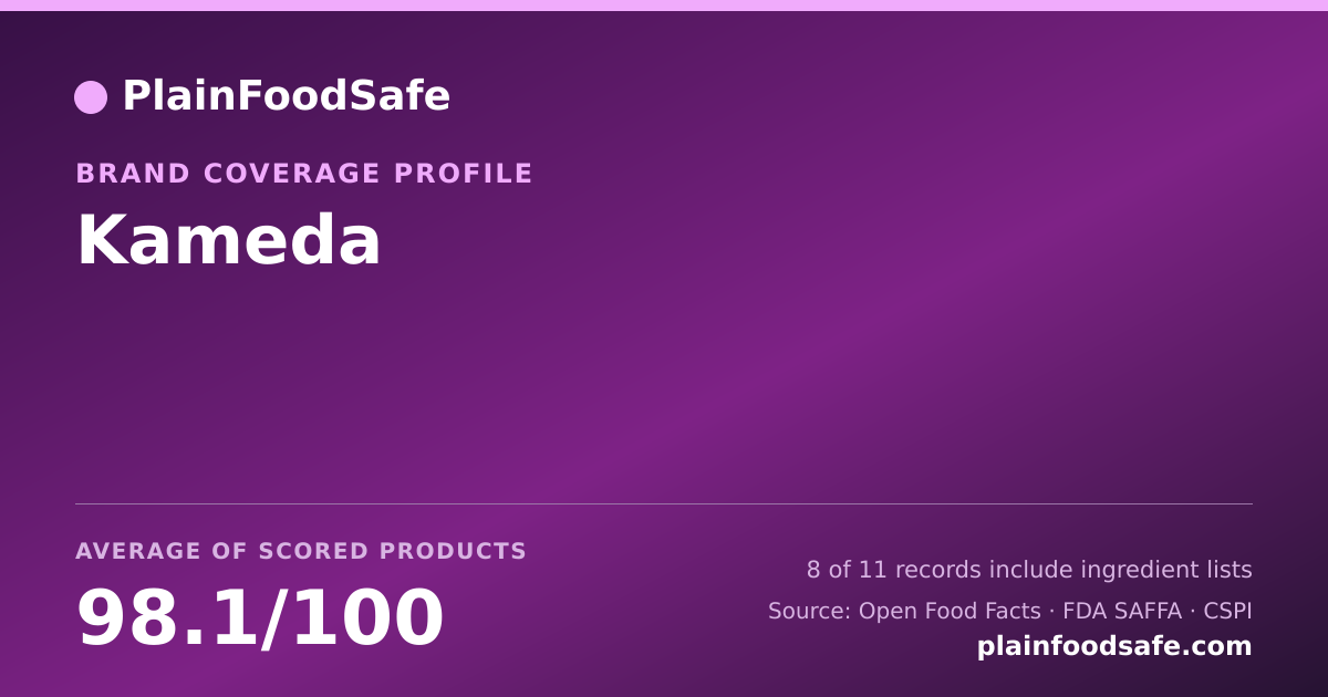 Share card for Kameda Food Safety Profile