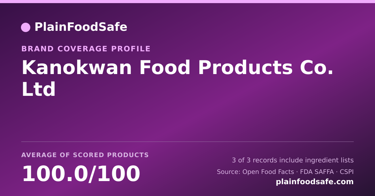 Share card for Kanokwan Food Products Co.  Ltd Food Safety Profile