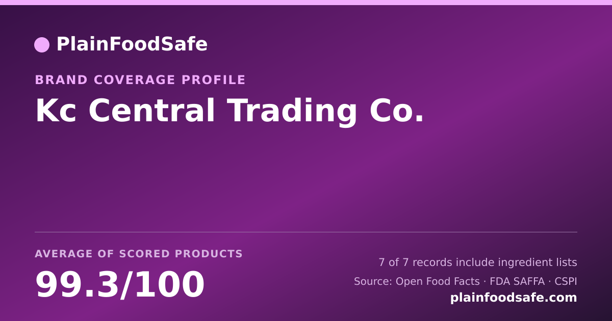 Share card for Kc Central Trading Co. Food Safety Profile