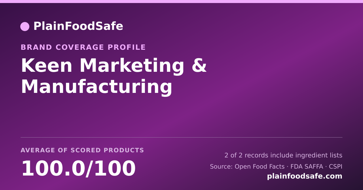 Share card for Keen Marketing & Manufacturing Food Safety Profile