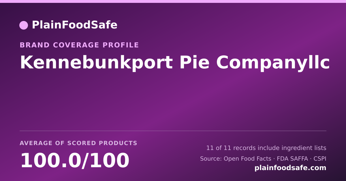Share card for Kennebunkport Pie Companyllc Food Safety Profile
