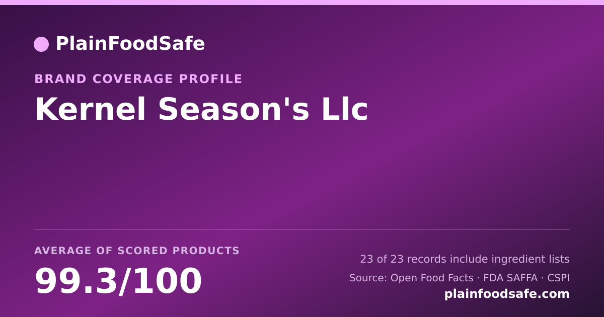 Share card for Kernel Season's Llc Food Safety Profile