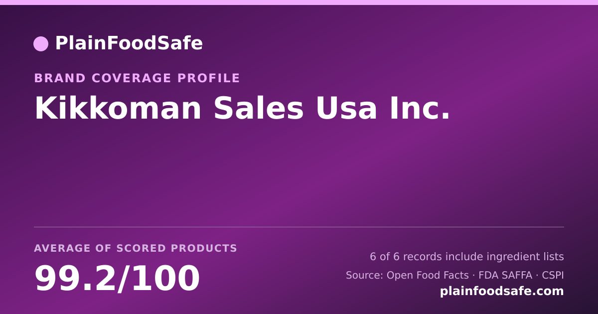 Share card for Kikkoman Sales Usa  Inc. Food Safety Profile