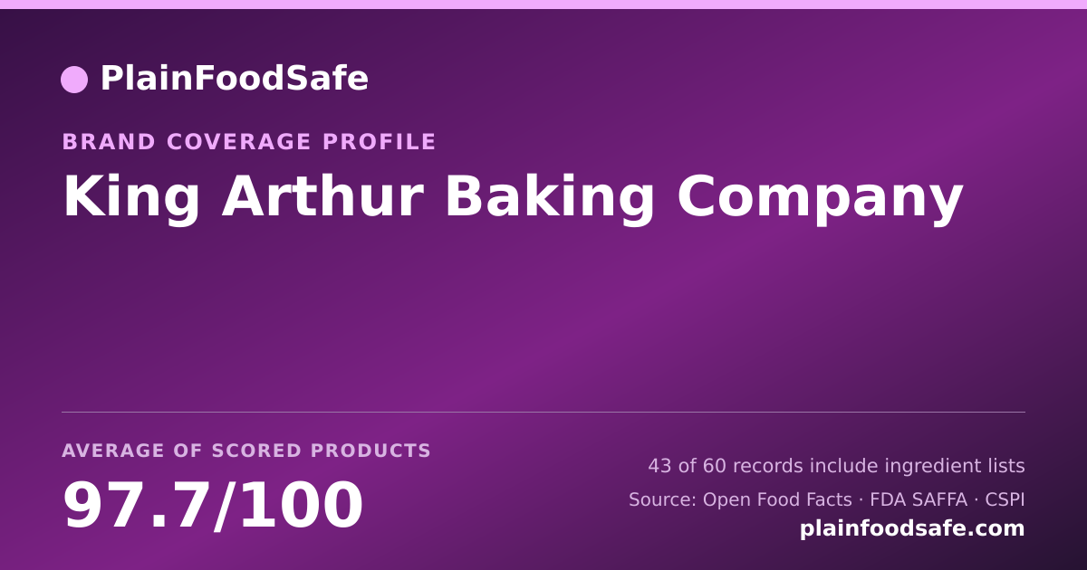 Share card for King Arthur Baking Company Food Safety Profile