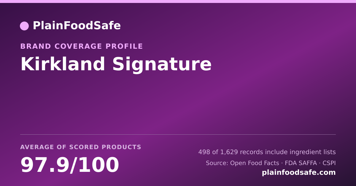 Share card for Kirkland Signature Food Safety Profile