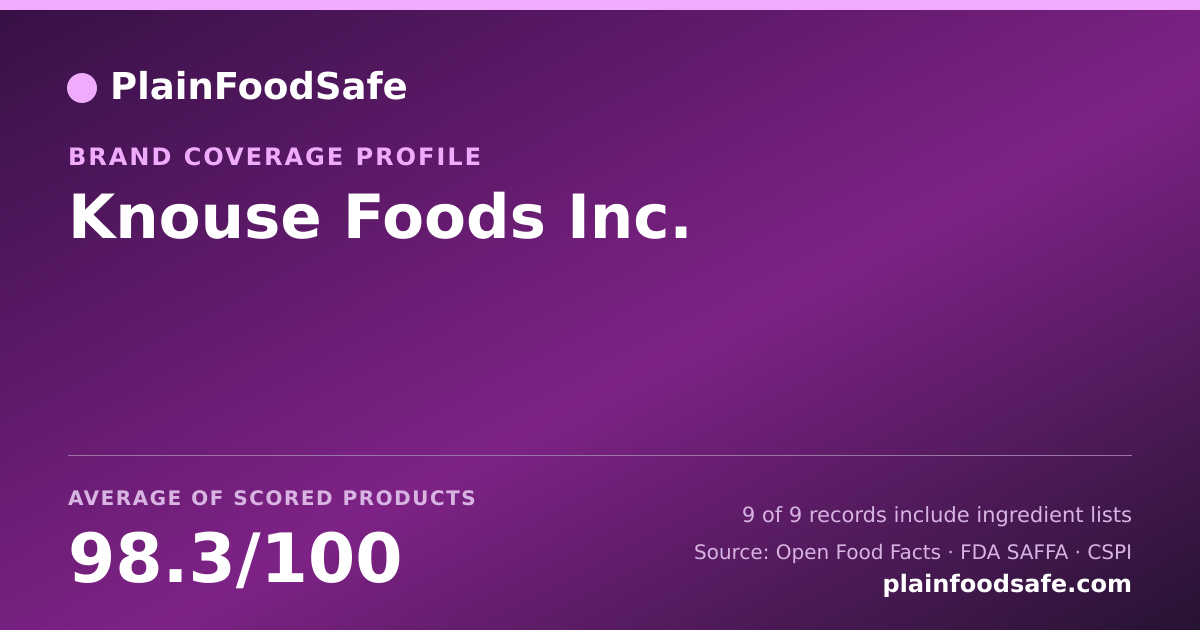 Share card for Knouse Foods  Inc. Food Safety Profile