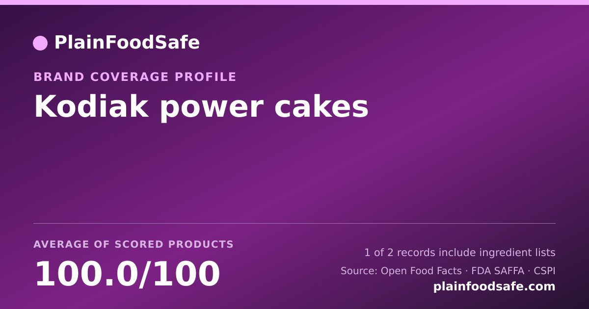 Share card for Kodiak power cakes Food Safety Profile