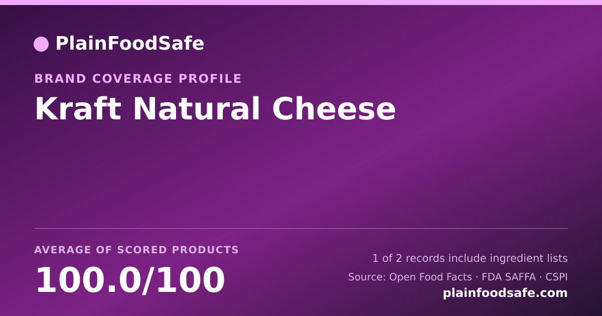 Share card for Kraft Natural Cheese Food Safety Profile