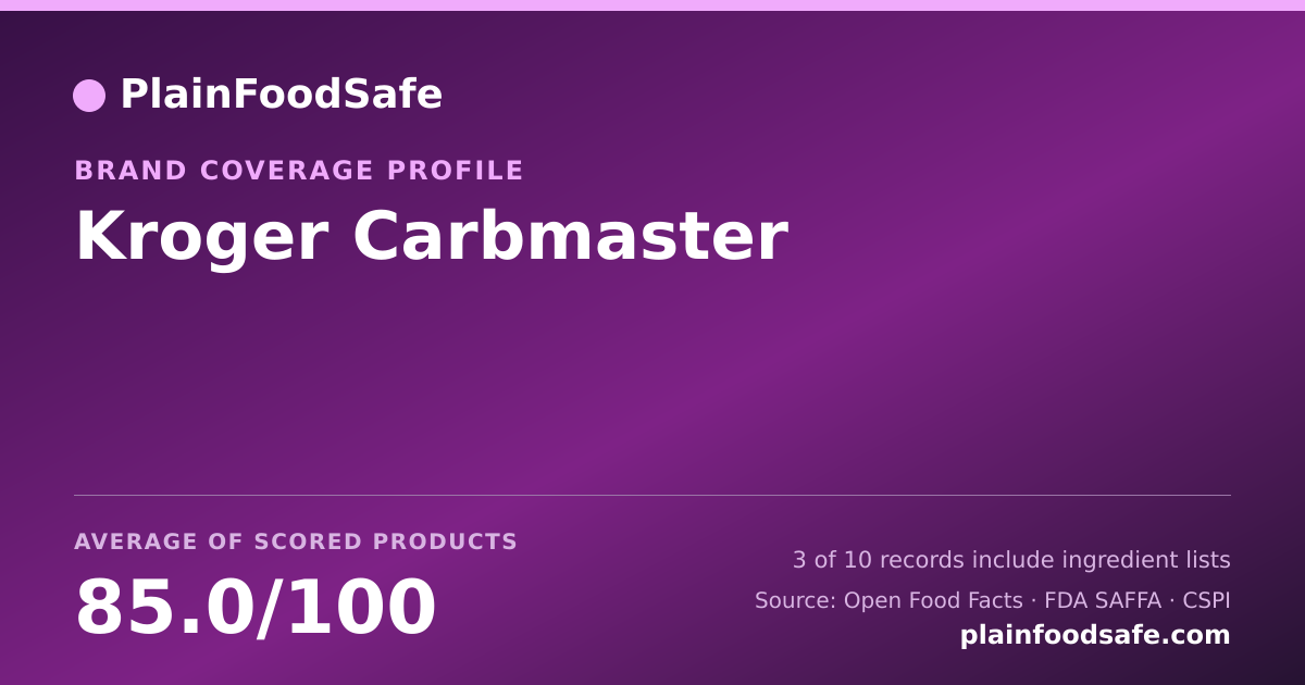 Share card for Kroger Carbmaster Food Safety Profile