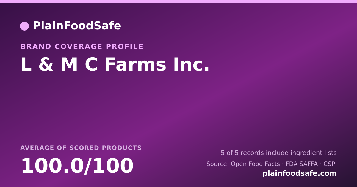Share card for L & M C Farms  Inc. Food Safety Profile
