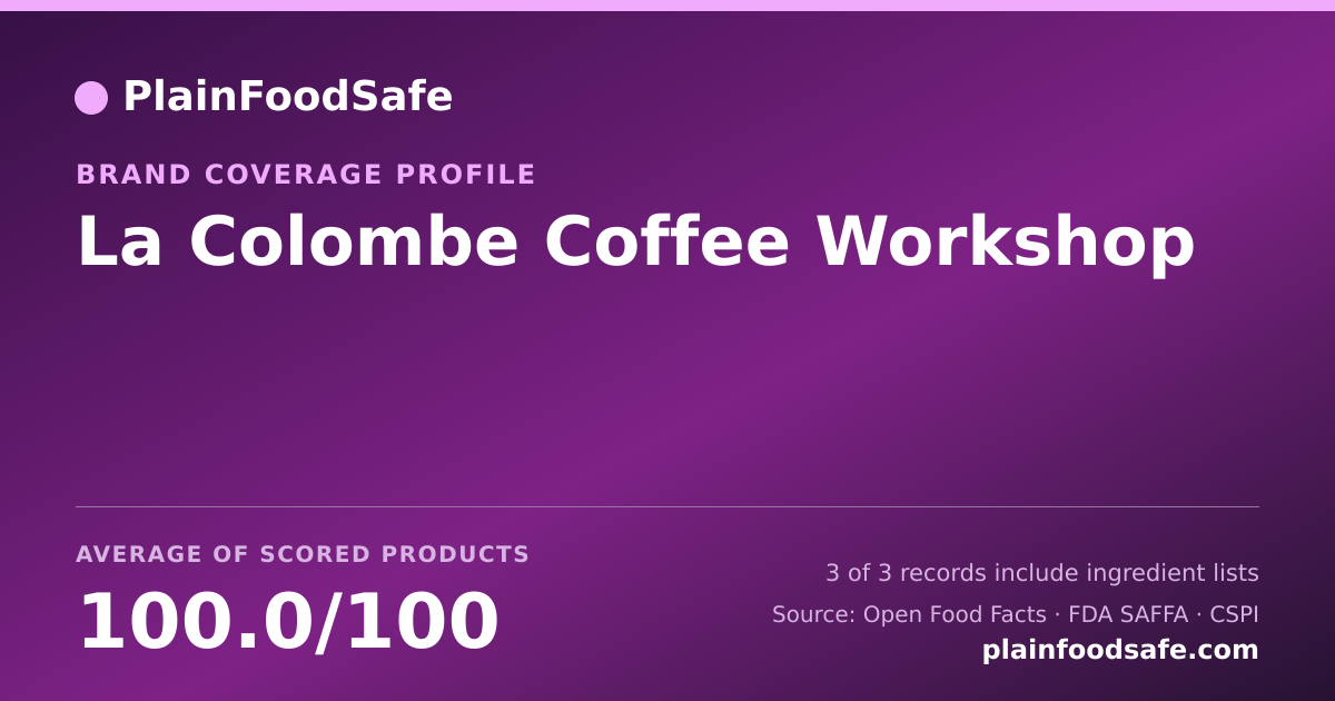 Share card for La Colombe Coffee Workshop Food Safety Profile