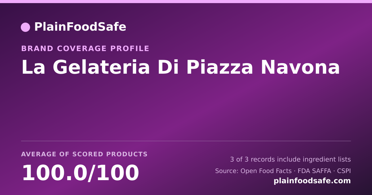 Share card for La Gelateria Di Piazza Navona Food Safety Profile