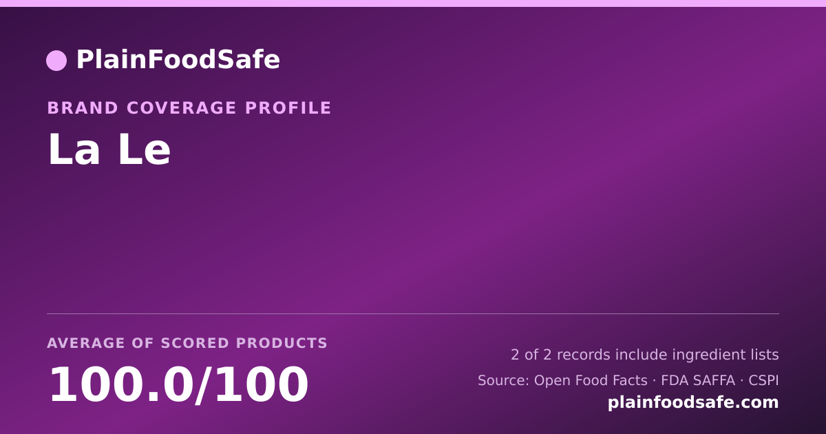 Share card for La Le Food Safety Profile