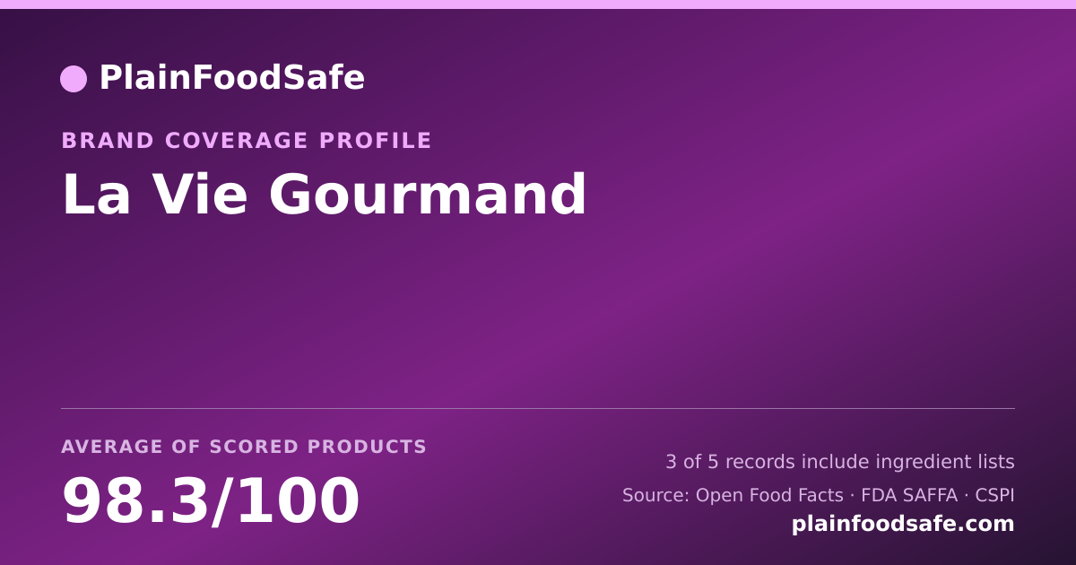 Share card for La Vie Gourmand Food Safety Profile