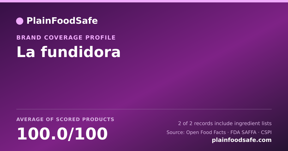Share card for La fundidora Food Safety Profile
