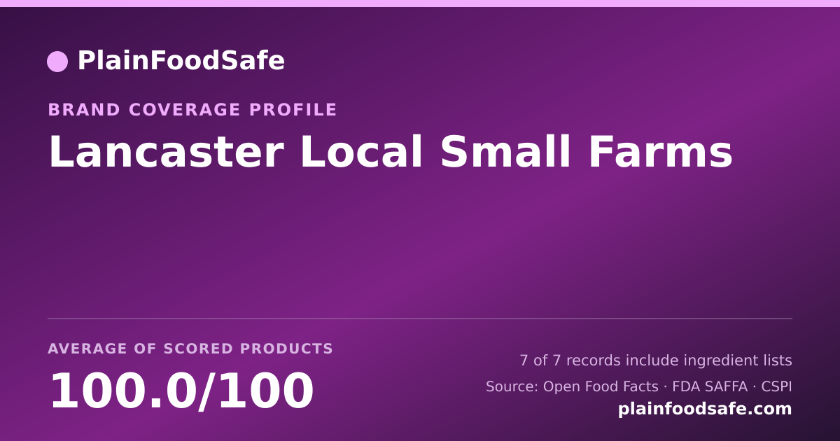 Share card for Lancaster Local Small Farms Food Safety Profile