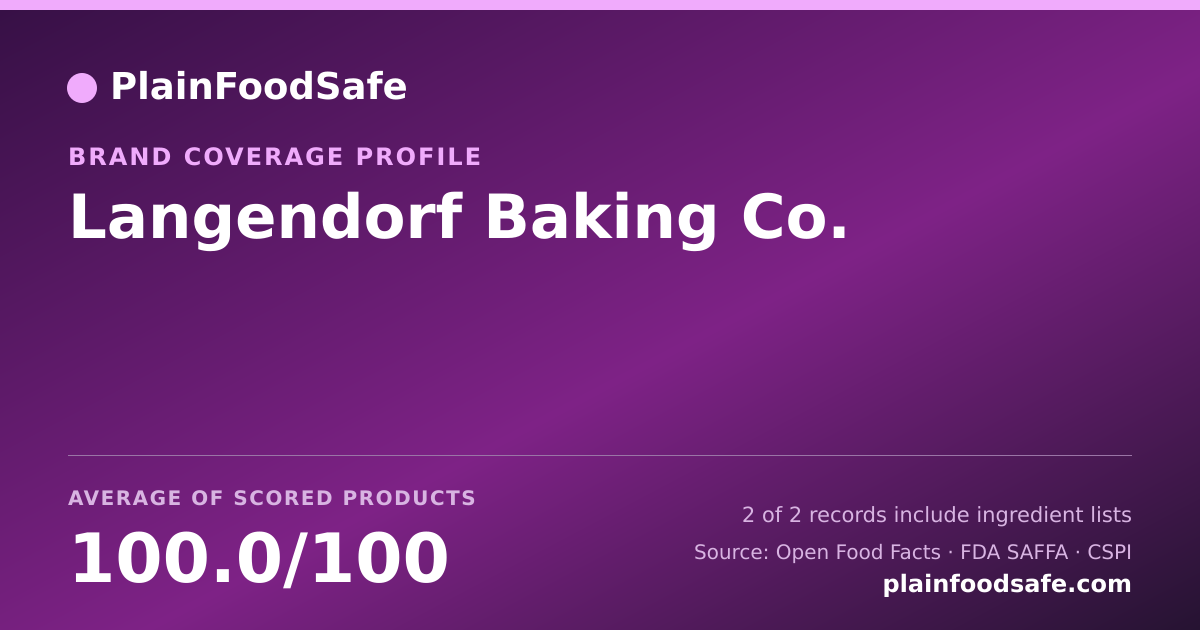 Share card for Langendorf Baking Co. Food Safety Profile