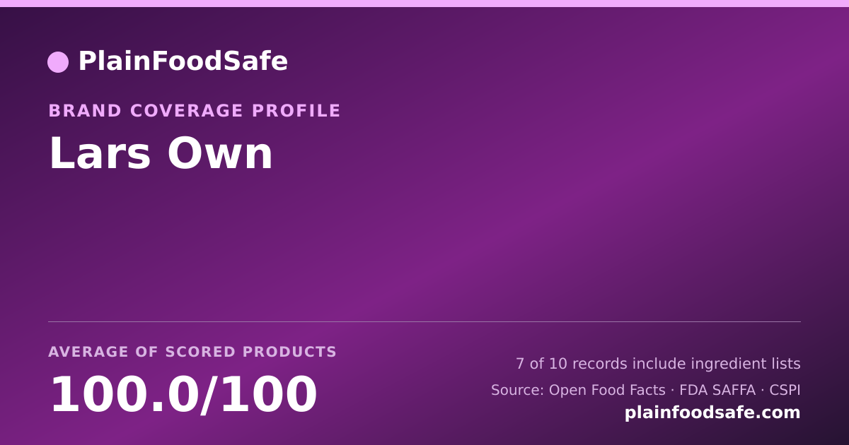 Share card for Lars Own Food Safety Profile
