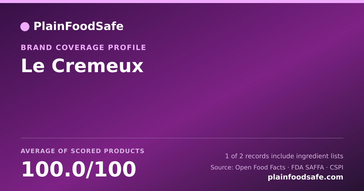Share card for Le Cremeux Food Safety Profile
